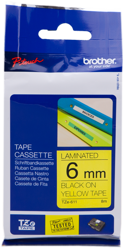 brother-tze-611-schriftband-schwarz-auf-gelb